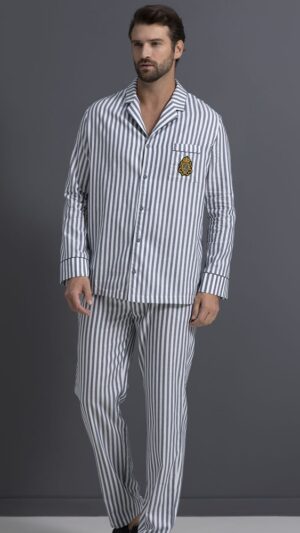 sku: 55357+55358 | Brand: Laete  | Size: Small Medium Large XLarge XXLarge 3XL 4XL  | Colors: Сине-белый  | Бренды Laete | Мужская домашняя одежда Пижамы | Title: Пижама
