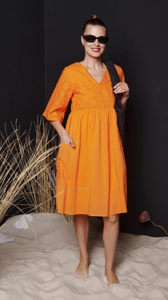 sku: couture 38 | Brand: Fattore  | Size: Small Medium Large  | Colors: Оранжевый  | Бренды Fattore | Пляжная одежда | Title: Платье FATTORE