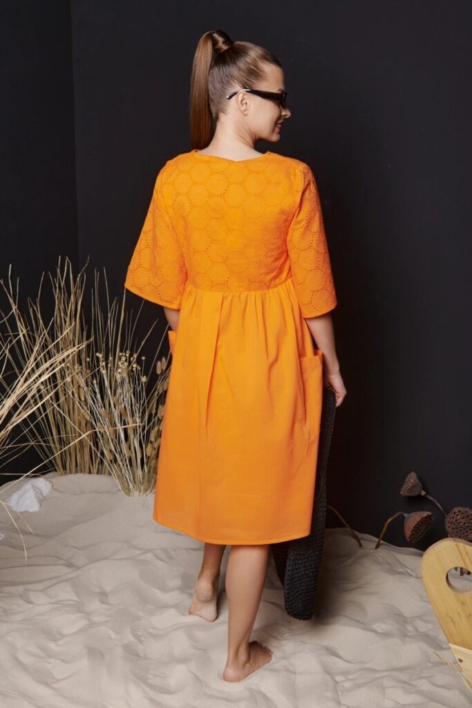 sku: couture 38 | Brand: Fattore  | Size: Small Medium Large  | Colors: Оранжевый  | Бренды Fattore | Пляжная одежда | Title: Платье FATTORE