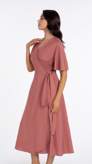 sku: BR24-03-LL | Brand: Marc Andre  | Size: Small Medium Large  | Colors: Коралл  | Бренды Marc&Andre | Пляжная одежда | Title: Платье LUXURY LINENS
