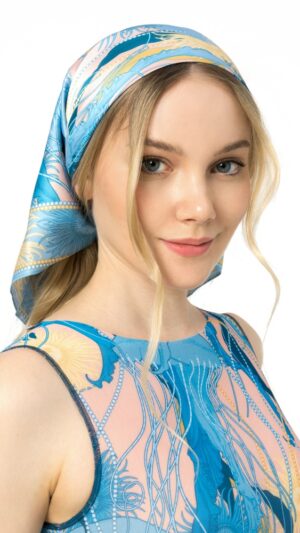 sku: ПА2251 | Brand: Roda Soleil  | Size: Onesize  | Colors: Голубой  | Бренды RoDa Soleil | Пляжная одежда | Title: Платок МЕДУЗА