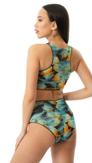 sku: 21981325 | Brand: Roda Soleil  | Size: XSmall Small Medium Large XLarge  | Colors: Зеленый  | Бренды RoDa Soleil | Купальники Раздельные | Title: Трусы высокие РЫБКИ