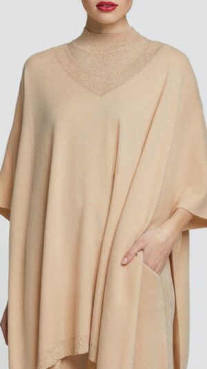sku: W23-00CH1806 | Brand: Marc Andre  | Size: Onesize  | Colors: Бежевый  | Бренды Marc&Andre | Кашемир Джемперы | Title: Пончо HIDDEN DIAMOND