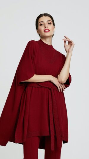 sku: W23-00CH1906 | Brand: Marc Andre  | Size: Onesize  | Colors: Красный  | Бренды Marc&Andre | Кашемир Джемперы | Title: Пончо HIDDEN DIAMOND