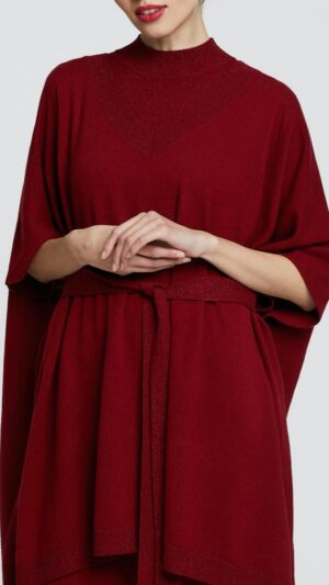 sku: W23-00CH1906 | Brand: Marc Andre  | Size: Onesize  | Colors: Красный  | Бренды Marc&Andre | Кашемир Джемперы | Title: Пончо HIDDEN DIAMOND