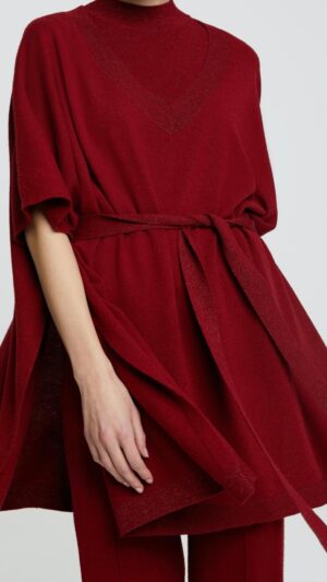sku: W23-00CH1906 | Brand: Marc Andre  | Size: Onesize  | Colors: Красный  | Бренды Marc&Andre | Кашемир Джемперы | Title: Пончо HIDDEN DIAMOND