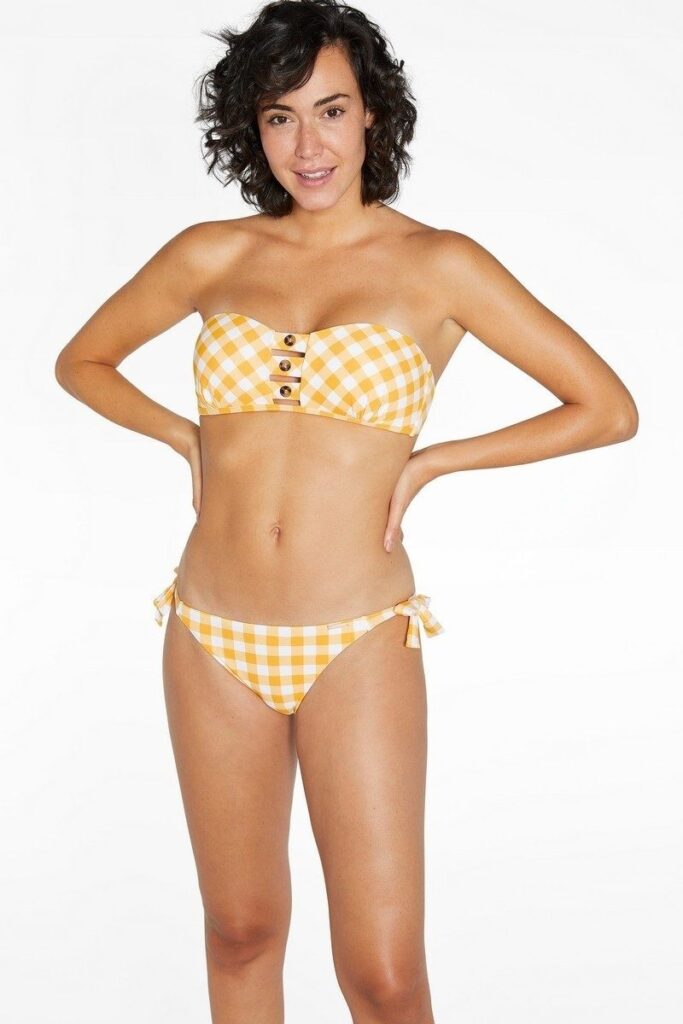 sku: 81628 | Brand: Ysabel Mora  | Size: 100 B 85 B 90 B 95 B  | Colors: Желтый/Белый  | Бренды Ysabel Mora | Купальники Раздельные | Title: Купальник раздельный YELLOW PLAID