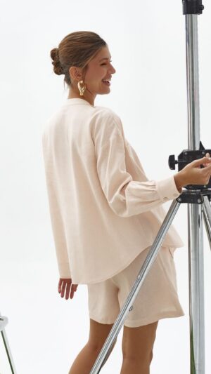 sku: 61784 | Brand: Laete  | Size: XL/2XL XS/S M/L  | Colors: Бежевый Оливковый  | Бренды Laete | Пляжная одежда | Title: Рубашка
