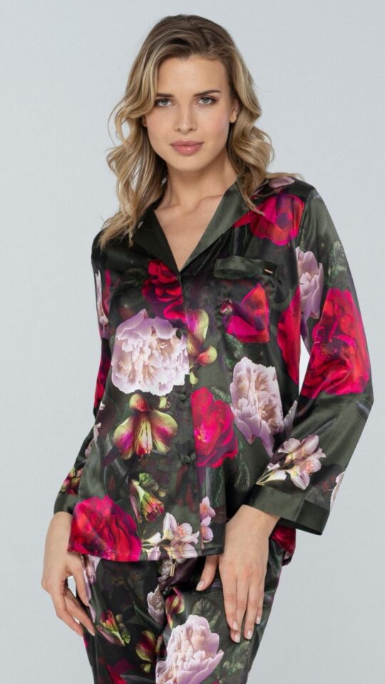 sku: W23-00SS207 | Brand: Marc Andre  | Size: 36 38 40 42 44  | Colors: Оливковый  | Бренды Marc&Andre | Домашняя одежда Рубашки | Title: Рубашка PETAL BEAUTY