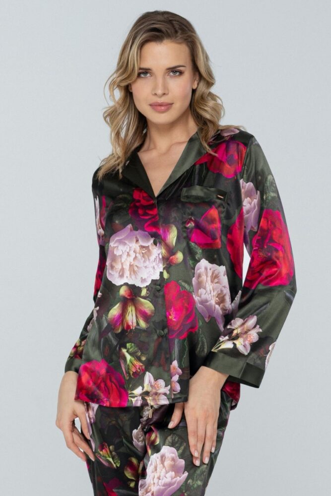 sku: W23-00SS207 | Brand: Marc Andre  | Size: 36 38 40 42 44  | Colors: Оливковый  | Бренды Marc&Andre | Домашняя одежда Рубашки | Title: Рубашка PETAL BEAUTY