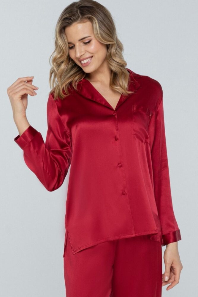 sku: W23-00SS307 | Brand: Marc Andre  | Size: 36 38 40 42 44  | Colors: Красный  | Бренды Marc&Andre | Домашняя одежда Рубашки | Title: Рубашка PETAL BEAUTY