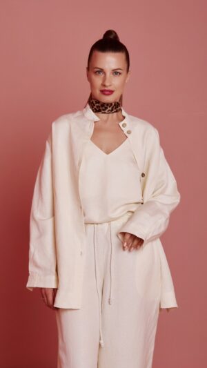 sku: R1-ZKT-L1-LC | Brand: SHAMANI  | Size: Small Medium Large  | Colors: Молочный  | Бренды SHAMANI | Пляжная одежда | Title: Рубашка ЗАКАТ