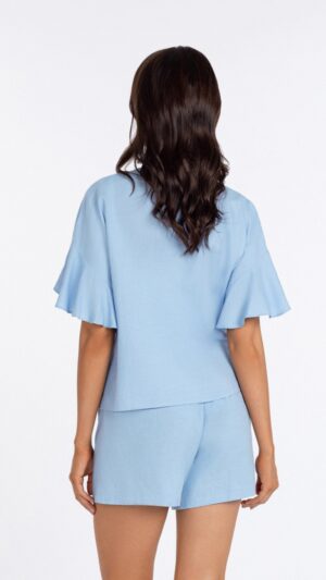 sku: BR24-02-LB | Brand: Marc Andre  | Size: Small Medium Large  | Colors: Нежно-голубой  | Бренды Marc&Andre | Пляжная одежда | Title: Блуза LUXURY LINENS