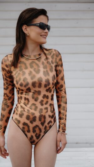 sku: 23001091 | Brand: RoDaSoleil  | Size: XSmall Small Medium Large XLarge  | Colors: Леопард  | Бренды RoDaSoleil | Купальники Слитные | Title: Слитный купальник ЛЕОПАРД ламинация