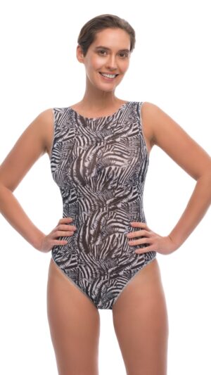 sku: 23001194 | Brand: Roda Soleil  | Size: XSmall Small Medium Large XLarge  | Colors: Серый  | Бренды RoDa Soleil | Купальники Слитные | Title: Слитный купальник ПСЕВДОЗЕБРА