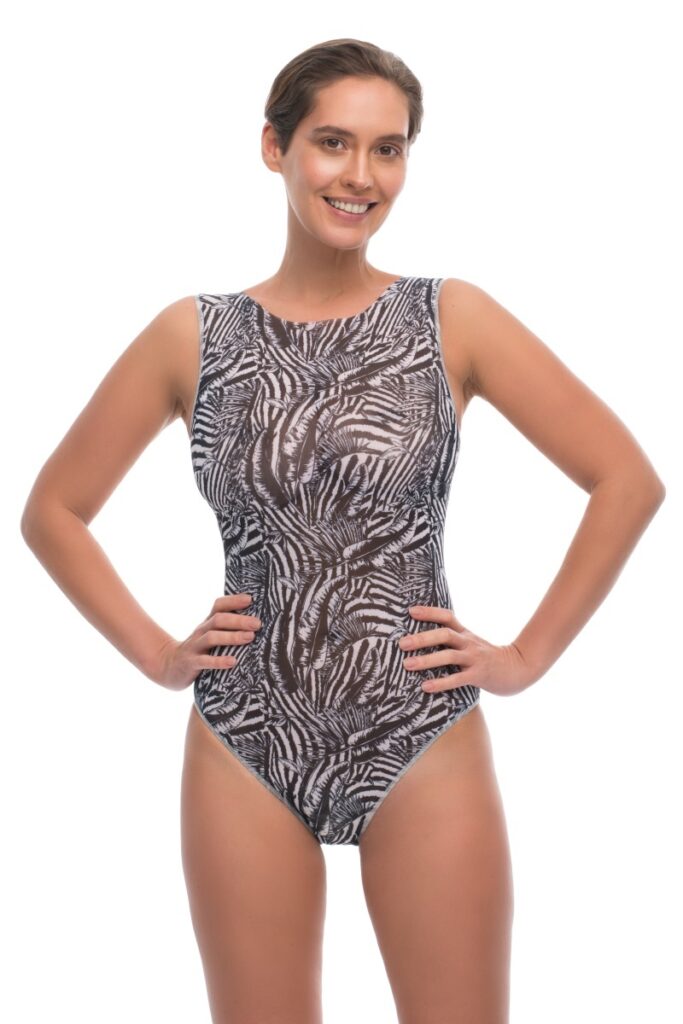 sku: 23001194 | Brand: RoDaSoleil  | Size: XSmall Small Medium Large XLarge  | Colors: Серый  | Бренды RoDaSoleil | Купальники Слитные | Title: Слитный купальник ПСЕВДОЗЕБРА