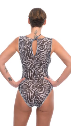 sku: 23001194 | Brand: Roda Soleil  | Size: XSmall Small Medium Large XLarge  | Colors: Серый  | Бренды RoDa Soleil | Купальники Слитные | Title: Слитный купальник ПСЕВДОЗЕБРА