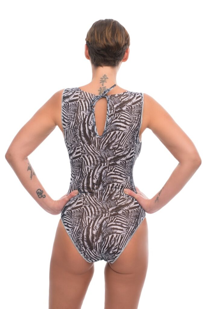 sku: 23001194 | Brand: RoDaSoleil  | Size: XSmall Small Medium Large XLarge  | Colors: Серый  | Бренды RoDaSoleil | Купальники Слитные | Title: Слитный купальник ПСЕВДОЗЕБРА