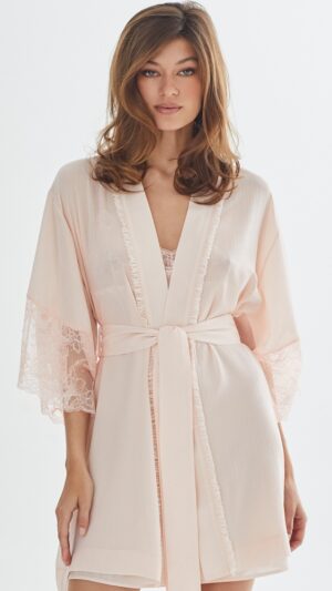 sku: 61842+61844 | Brand: Laete  | Size: XSmall Small Medium Large XLarge XXLarge  | Colors: Персиковый  | Бренды Laete | Домашняя одежда Сорочки | Title: Сорочка с халатом