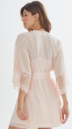 sku: 61842+61844 | Brand: Laete  | Size: XSmall Small Medium Large XLarge XXLarge  | Colors: Персиковый  | Бренды Laete | Домашняя одежда Сорочки | Title: Сорочка с халатом