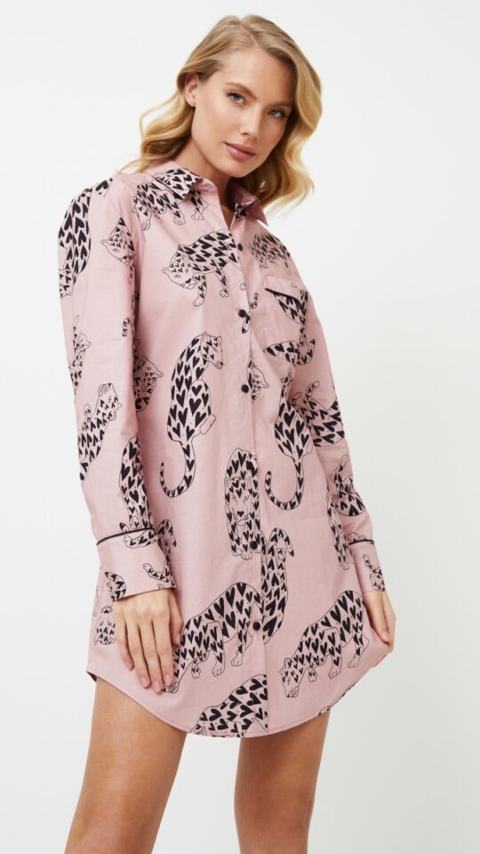 sku: BRENDA | Brand: Aruelle  | Size: XSmall Small Medium Large XLarge  | Colors: Пыльная роза/Черный  | Бренды Aruelle | Домашняя одежда Сорочки | Title: Сорочка BRENDA