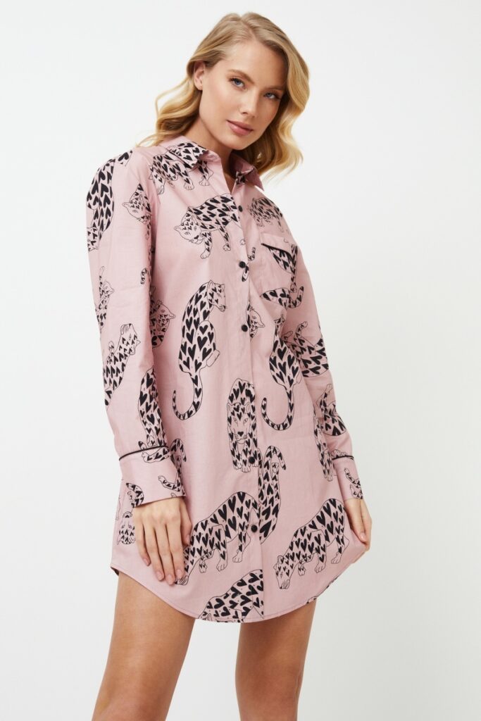 sku: BRENDA | Brand: Aruelle  | Size: XSmall Small Medium Large XLarge  | Colors: Пыльная роза/Черный  | Бренды Aruelle | Домашняя одежда Сорочки | Title: Сорочка BRENDA