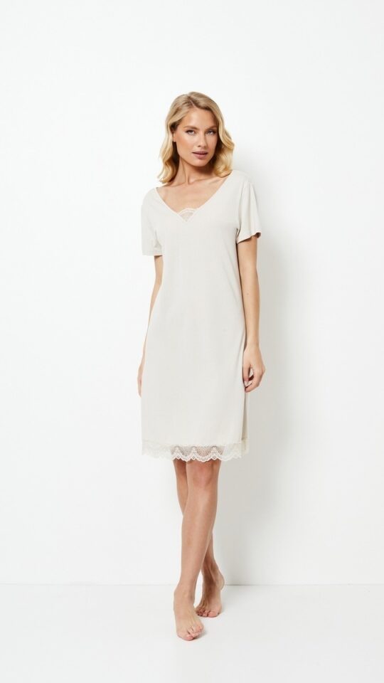 sku: EVELYN | Brand: Aruelle  | Size: XSmall Small Medium Large XLarge XXLarge  | Colors: Молочный  | Бренды Aruelle | Домашняя одежда Сорочки | Title: Сорочка EVELYN