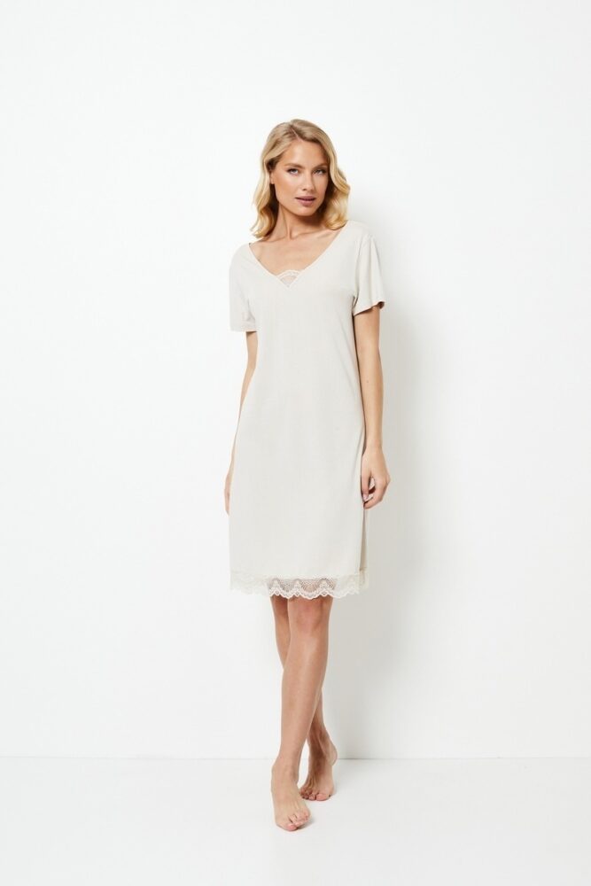 sku: EVELYN | Brand: Aruelle  | Size: XSmall Small Medium Large XLarge XXLarge  | Colors: Молочный  | Бренды Aruelle | Домашняя одежда Сорочки | Title: Сорочка EVELYN