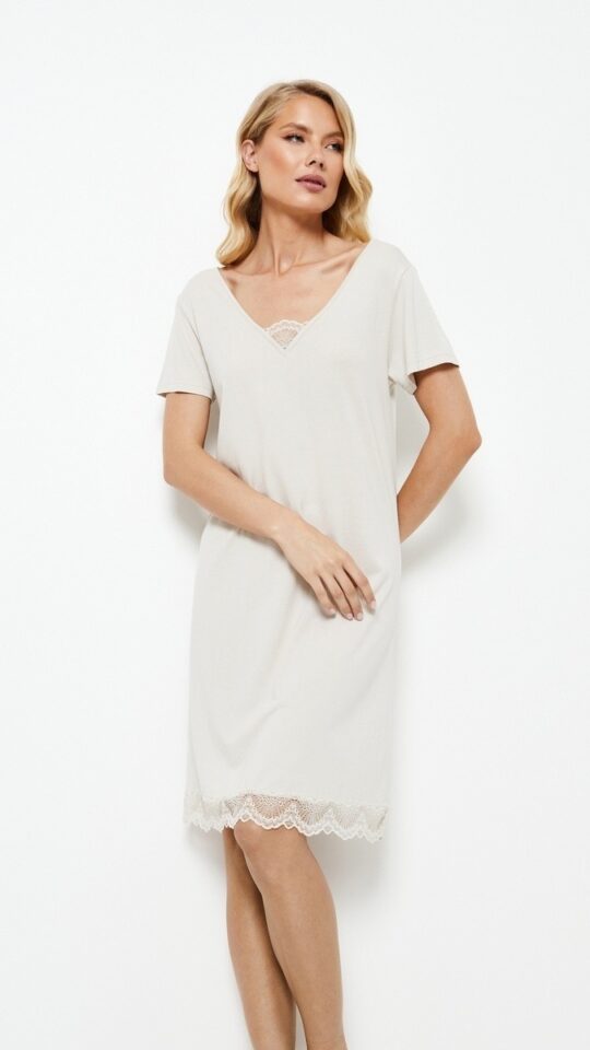 sku: EVELYN | Brand: Aruelle  | Size: XSmall Small Medium Large XLarge XXLarge  | Colors: Молочный  | Бренды Aruelle | Домашняя одежда Сорочки | Title: Сорочка EVELYN