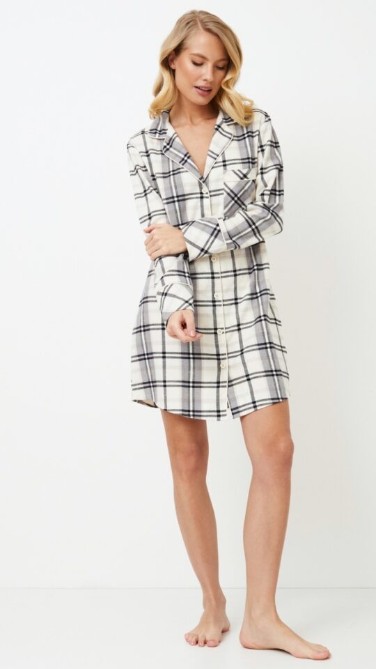 sku: HENRIETTA | Brand: Aruelle  | Size: XSmall Small Medium Large XLarge XXLarge  | Colors: Серый/Молочный  | Бренды Aruelle | Домашняя одежда Сорочки | Title: Сорочка HENRIETTA