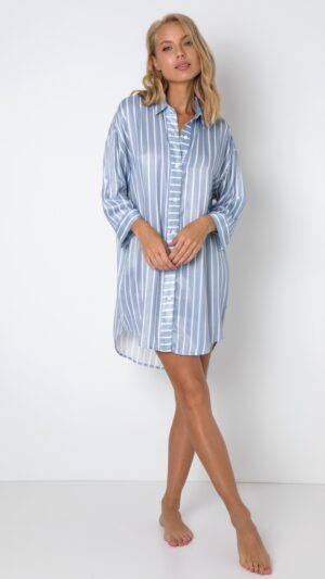 sku: JANET | Brand: Aruelle  | Size: XSmall Small Medium Large XLarge XXLarge  | Colors: Голубой/Белый  | Бренды Aruelle | Домашняя одежда Сорочки | Title: Сорочка JANET