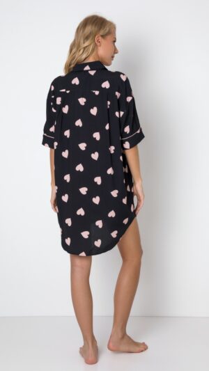 sku: KELLY | Brand: Aruelle  | Size: XSmall Small Medium Large XLarge XXLarge  | Colors: Черный/Розовый  | Бренды Aruelle | Домашняя одежда Сорочки | Title: Сорочка KELLY