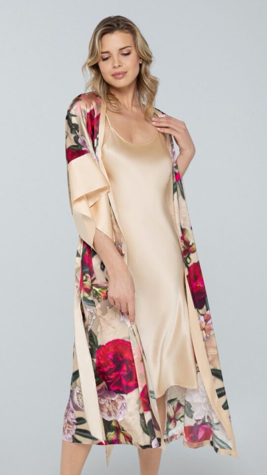 sku: W23-00SS103-L | Brand: Marc Andre  | Size: 36 38 40 42 44 46  | Colors: Бежевый  | Бренды Marc&Andre | Домашняя одежда Сорочки | Title: Сорочка PETAL BEAUTY