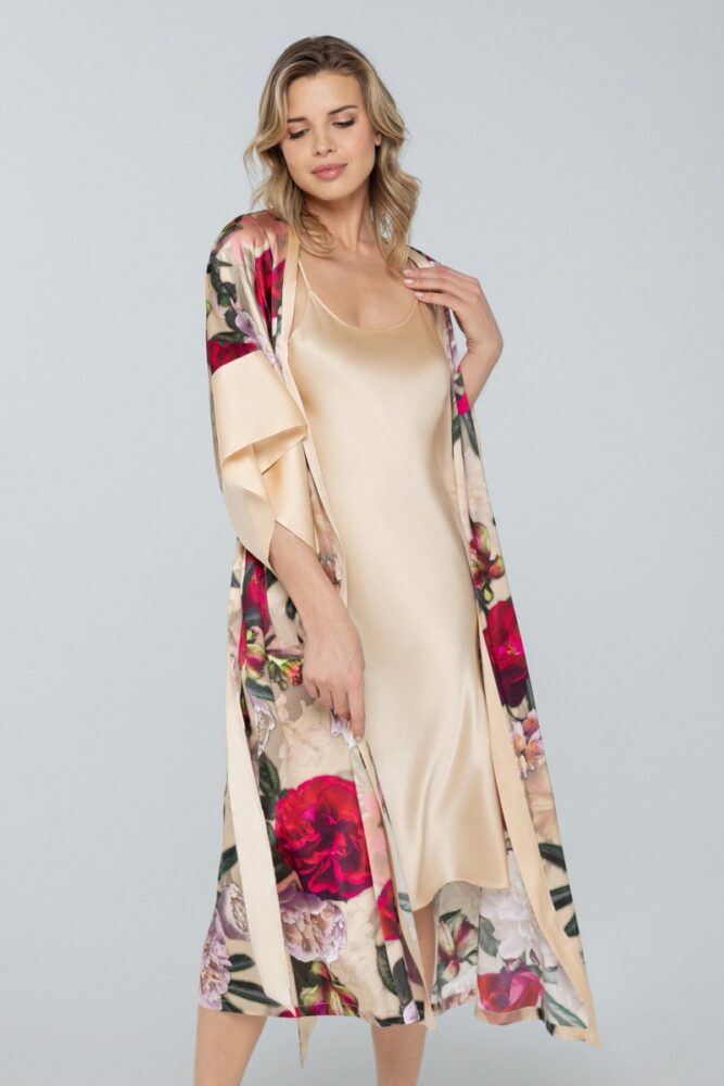 sku: W23-00SS103-L | Brand: Marc Andre  | Size: 36 38 40 42 44 46  | Colors: Бежевый  | Бренды Marc&Andre | Домашняя одежда Сорочки | Title: Сорочка PETAL BEAUTY