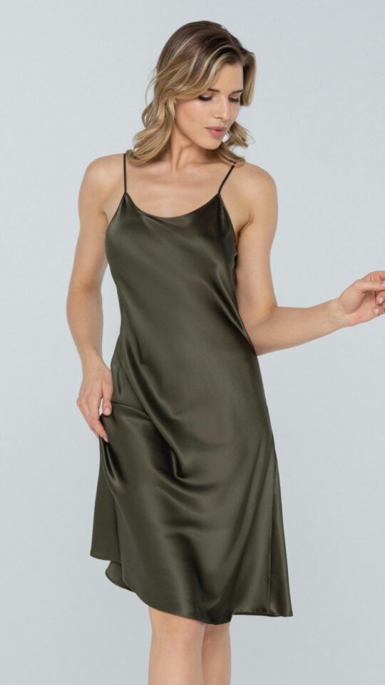 sku: W23-00SS203-L | Brand: Marc Andre  | Size: 36 38 40 42 44 46  | Colors: Оливковый  | Бренды Marc&Andre | Домашняя одежда Сорочки | Title: Сорочка PETAL BEAUTY