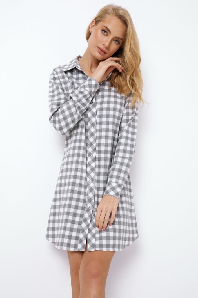 sku: STACY | Brand: Aruelle  | Size: XSmall Small Medium Large XLarge  | Colors: Серый/Белый  | Бренды Aruelle | Домашняя одежда Сорочки | Title: Сорочка STACY
