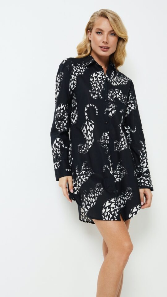 sku: TAMISHA | Brand: Aruelle  | Size: XSmall Small Medium Large XLarge XXLarge  | Colors: Черный/Белый  | Бренды Aruelle | Домашняя одежда Сорочки | Title: Сорочка TAMISHA