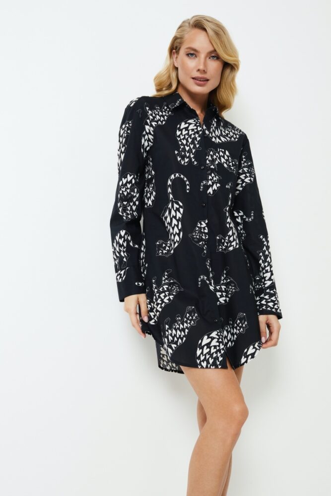 sku: TAMISHA | Brand: Aruelle | Size: XSmall Small Medium Large XLarge XXLarge | Colors: Черный/Белый | Бренды Aruelle | Домашняя одежда Сорочки | Title: Сорочка TAMISHA