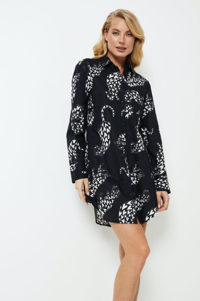 sku: TAMISHA | Brand: Aruelle  | Size: XSmall Small Medium Large XLarge XXLarge  | Colors: Черный/Белый  | Бренды Aruelle | Домашняя одежда Сорочки | Title: Сорочка TAMISHA