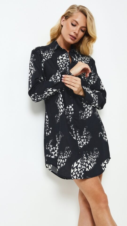 sku: TAMISHA | Brand: Aruelle  | Size: XSmall Small Medium Large XLarge XXLarge  | Colors: Черный/Белый  | Бренды Aruelle | Домашняя одежда Сорочки | Title: Сорочка TAMISHA