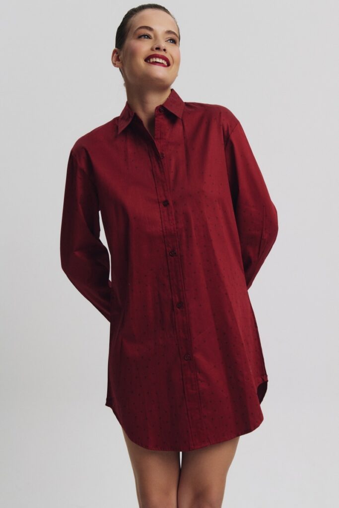 sku: VITTORIA | Brand: Aruelle  | Size: XSmall Small Medium Large XLarge XXLarge  | Colors: Бургундское вино  | Бренды Aruelle | Домашняя одежда Сорочки | Title: Сорочка VITTORIA
