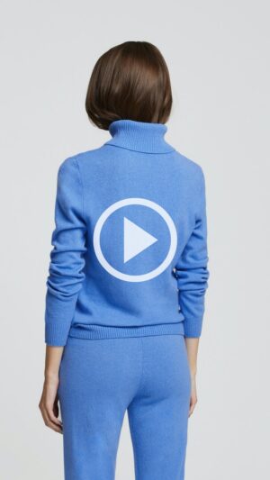 sku: W23-00CH1218 | Brand: Marc Andre  | Size: 36 38 40 42 44 46  | Colors: Синий  | Бренды Marc&Andre | Кашемир Джемперы | Title: Свитер - водолазка ENTWINED