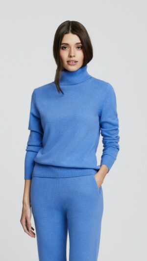 sku: W23-00CH1218 | Brand: Marc Andre  | Size: 36 38 40 42 44 46  | Colors: Синий  | Бренды Marc&Andre | Кашемир Джемперы | Title: Свитер - водолазка ENTWINED