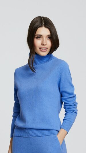 sku: W23-00CH1218 | Brand: Marc Andre  | Size: 36 38 40 42 44 46  | Colors: Синий  | Бренды Marc&Andre | Кашемир Джемперы | Title: Свитер - водолазка ENTWINED