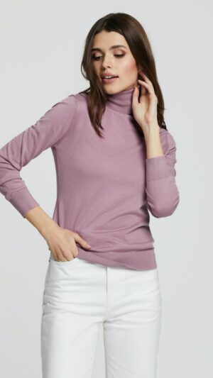 sku: W21-00SC518 | Brand: Marc Andre  | Size: 36 38 40 42 44  | Colors: Розовый  | Бренды Marc&Andre | Кашемир Джемперы | Title: Свитер-водолазка LAVISH SENSE
