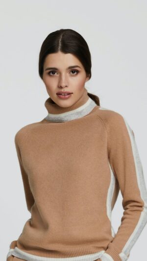 sku: W23-00CH0318 | Brand: Marc Andre  | Size: 36 38 40 42 44 46  | Colors: Бежевый  | Бренды Marc&Andre | Кашемир Джемперы | Title: Свитер-водолазка TINDED AVENUES