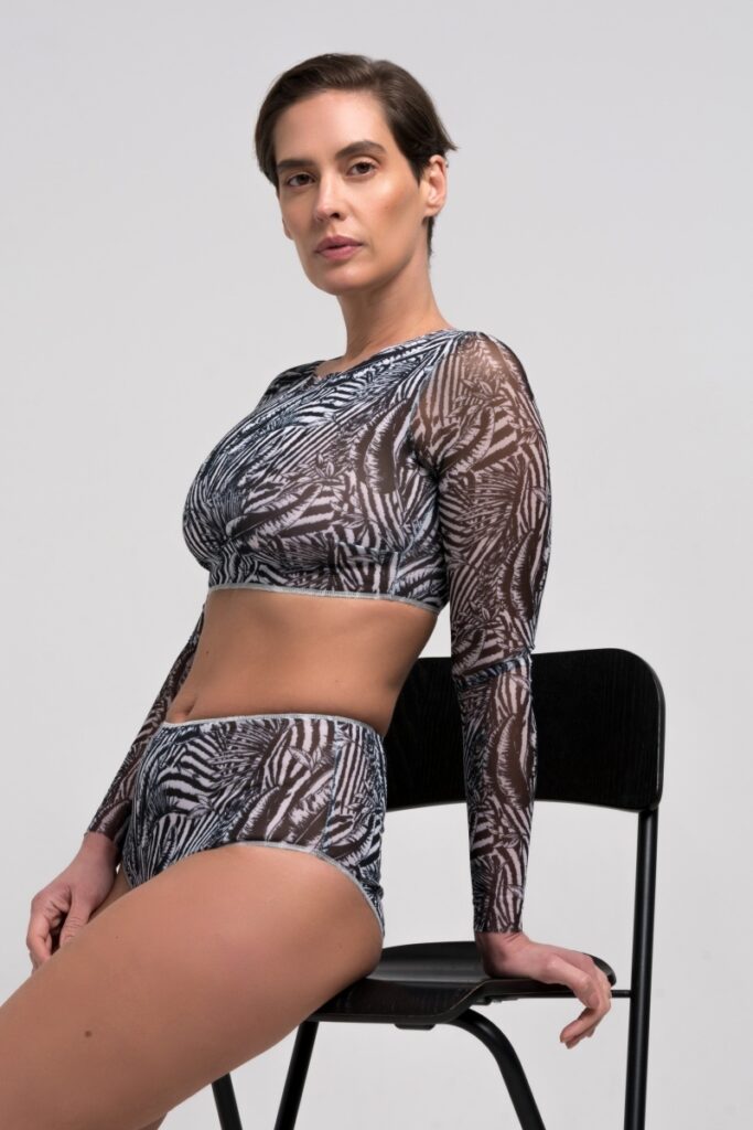 sku: 23099994 | Brand: RoDaSoleil  | Size: XSmall Small Medium Large XLarge  | Colors: Серый  | Бренды RoDaSoleil | Купальники Раздельные | Title: Топ ПСЕВДОЗЕБРА