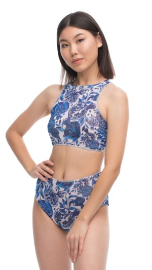 sku: 23019940 | Brand: Roda Soleil  | Size: XSmall Small Medium Large XLarge  | Colors: Синий  | Бренды RoDa Soleil | Купальники Раздельные | Title: Топ спортивный ГРАНАТЫ СИНИЕ
