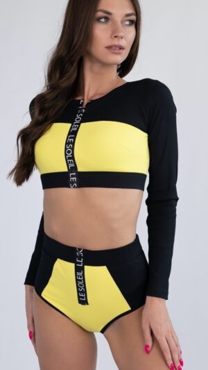sku: NOUVELLE 22N Slip | Brand: MLLE BB  | Size: 34 36 38 40 42  | Colors: Неоновый жёлтый/Чёрный  | Бренды Mlle BB | Купальники Раздельные | Title: Трусы высокие NEON