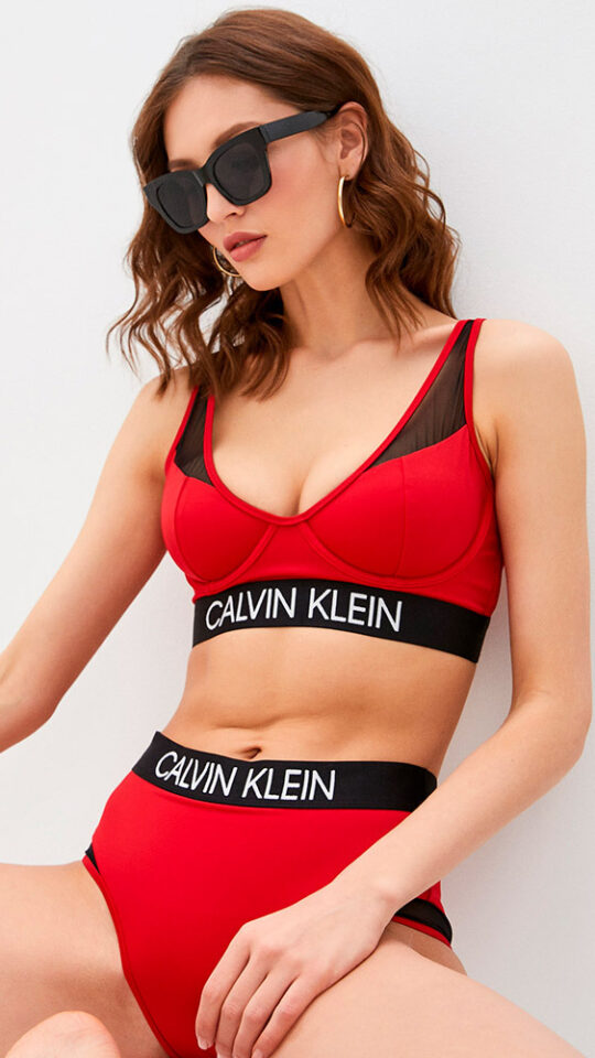 sku: KW0KW01304 | Brand: Calvin Klein  | Size: 32 B 32 C 34 B 34 C 36 B 36 C  | Colors: Красный  | Бренды Calvin Klein | Купальники Раздельные | Title: Бралетт CK CURVE